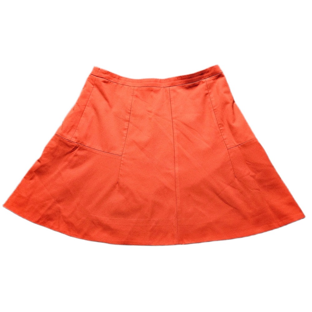 J.Crew A-Line Mini Skirt Womens Size 8 Orange Lined‎ Regular Fit Casual Zip Back